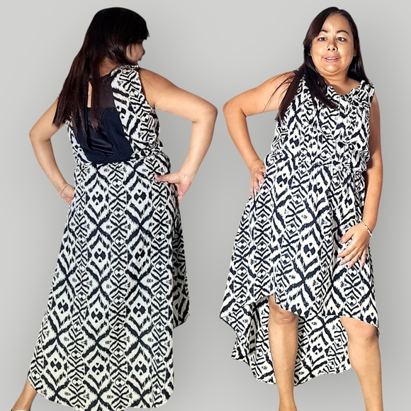 Dex Dresses & Skirts - Dex Womens Medium Monochrome High Low Dress